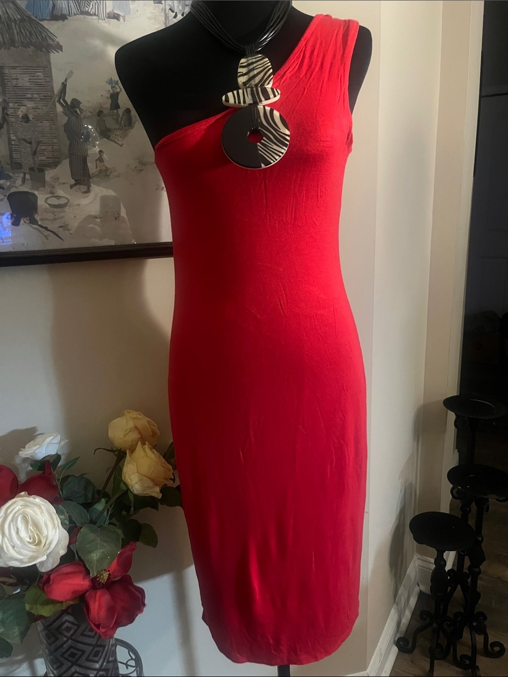 See You Monday One-Shoulder Red Bodycon Dress